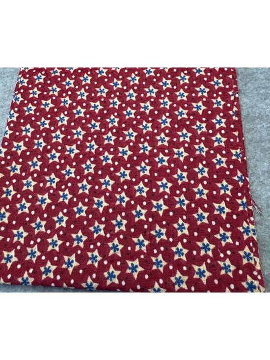 Other - Red Floral Cotton Fabric 1/4 yard x 44" Quilting Sewing Craft Vtg